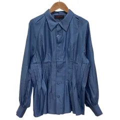 新品同様 24AW CABaN キャバン コットンサテンモールスキン タックブラウス 39-01-44-01001 サイズF ブルー レディース 古着 中古 USEDのサムネイル