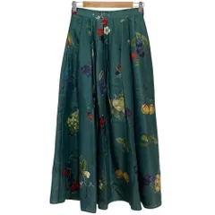 良品 24AW CABaN キャバン シルク Green Shower プリント フレアスカート 39-05-44-05501 サイズXS グリーン レディース 古着 中古 USEDのサムネイル