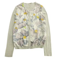 HERMES エルメス ニット マルジェラ期 Vネック 花 シルク スカーフ切替