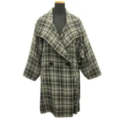 良品 ISSEY MIYAKE イッセイミヤケ 80's オーバーサイズ トレンチ コート ジャケット チェック ウール 筆タグ ヴィンテージ M グレー レディース 古着 中古 USEDのサムネイル