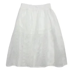 未使用 Christian Dior クリスチャンディオール ショート パンツ ドッキング メッシュ ロング スカート ウエストロゴ F36 白 ホワイト レディース 古着 中古 USEDのサムネイル