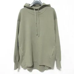 美品 theory luxe セオリーリュクス コットンカシミヤ JAMIE ニットパーカー プルオーバー フーディ 38 カーキ レディース 古着 中古 USEDのサムネイル