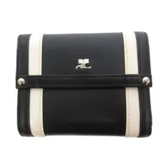 クレージュ courreges 三つ折り財布 ウォレット  黒 ブラック ロゴプレート スナップボタン留め /MG ■GY99のサムネイル