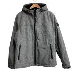 美品 TOMMY HILFIGER トミーヒルフィガー 裏ボア ソフトシェルジャケット パーカー ブルゾン サイズL グレー メンズ 古着 中古 USEDのサムネイル