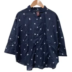 未使用 marble SUD マーブルシュッド dog dot プチカラーブラウス フリーサイズ ネイビー レディース 古着 中古 USEDのサムネイル