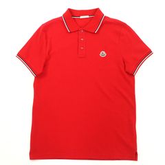 MONCLER モンクレール ポロシャツ 赤 レッド ビッグロゴ ワッペン M