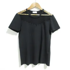 良品 RED VALENTINO レッドヴァレンティノ レース切替 ショートスリーブ Tシャツ カットソー サイズS ブラック レディース 古着 中古 USEDのサムネイル