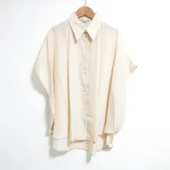 良品 STELLA McCARTNEY ステラマッカートニー シルクサテン フレンチスリーブ ワイドブラウス シャツ 44 ベージュ レディース 古着 中古 USEDのサムネイル