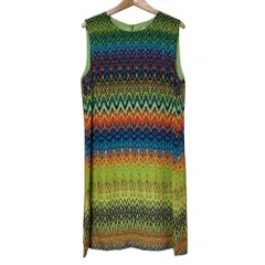 美品 MISSONI Mミッソーニ シェブロンボーダープリントワンピース サイズ42 マルチカラー レディース 古着 中古 USEDのサムネイル
