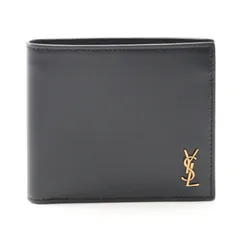 サンローランパリ SAINT LAURENT PARIS 二つ折り財布 タイニー カサンドラ 60772702G0W1000 ブラック レザー 二つ折り財布 メンズ 新品のサムネイル