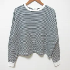 良品 24AW RHC Ron Herman アールエイチシー ロンハーマン ボーダー ロングスリーブ ワイドカットソー Tシャツ XS ブラック レディース 古着 中古 USED