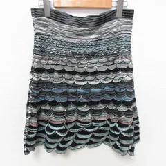 美品 MISSONI ミッソーニ スカラップデザイン イージー ニットスカート サイズ40 マルチカラー レディース 古着 中古 USEDのサムネイル