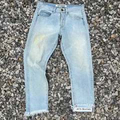 オフホワイト(Off-White) ライトブルー クロップド デニム (実寸確認)のサムネイル