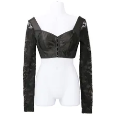 未使用 Dolce&Gabbana ドルチェ＆ガッバーナ サテン レース コルセット トップ 長袖 ブラウス 36 ブラック レディース 古着 中古 USEDのサムネイル