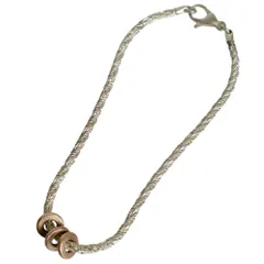 美品 STG刻印 925 ツイストチェーン ブレスレット アクセサリー シルバー レディース 古着 中古 USEDのサムネイル