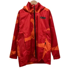 美品 adidas × marimekko アディダス マリメッコ コラボ RAIN. RDY ウインドブレーカー レインジャケット M レッド オレンジ レディース 古着 中古 USEDのサムネイル