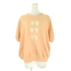 ケティ KETTY トレーナー M ピンク フリルネック 半袖 リボンモチーフ /CK37 ■ECA005のサムネイル