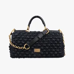 ドルチェ＆ガッバーナDolce & Gabbanaシシリー ブラック フィア クロシェ× カーフスキン のサムネイル