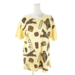 ランセル LANCEL Tシャツ 半袖 オーバーサイズ M 黄 イエロー プリント ロゴ エッフェル塔柄 楽器柄 /MN13 ■ECA005のサムネイル