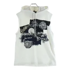 CHANEL (シャネル) COCO フロントスパンコールロゴプリント装飾ノースリーブスウェットパーカー ホワイト レディース P63297K48933のサムネイル