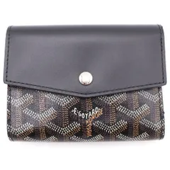 GOYARD (ゴヤール) サン ガブリエル PVC コーティングキャンバス レザー コンパクトウォレット 三つ折り財布 ブラック/ブラウンのサムネイル