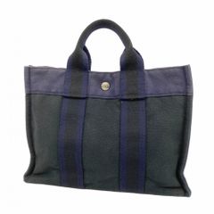 HERMES フールトゥ PM トートバッグ ブラック ネイビー - メルカリ