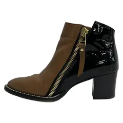 LANVIN COLLECTION(ランバンコレクション) ショートブーツ 23 1/2 レディース - ブラウン×黒 レザーのサムネイル