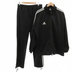 アディダス adidas ジャージ  セットアップ トラックジャケット ジップアップ パンツ フルレングス サイドライン O 黒 ブラック /IB ■ECF005