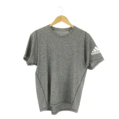 アディダス adidas CLIMALITE Tシャツ スポーツウエア M グレー 杢柄 半袖 ロゴ 切り替えデザイン /CK7 ■ECA005