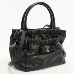 FERRAGAMO フェラガモ 2WAY ヴェラリボン 21 C793 ハンドバッグ カーフ【中古】 レディースのサムネイル