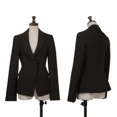ジョルジオ アルマーニGIORGIO ARMANI ウールピークドラペルジャケット 黒36のサムネイル