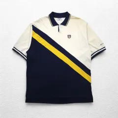 Reebok CLASSIC ラインデザイン ポロシャツ XL クリーム ネイビー コットン 未使用品のサムネイル