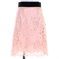 未使用品◇DOLCE&GABBANA ドルチェ＆ガッバーナ F4AH4T カットワークレース ひざ丈 スカート ピンク 38 イタリア製 正規品 レディースのサムネイル