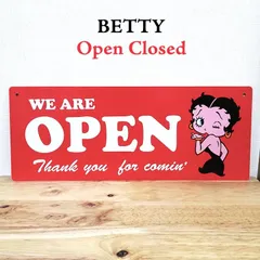 サインボード ベティ・ブープ 看板 オープン クローズ プレート Open Closed お店 両面 カフェ おしゃれ 壁飾り アメリカン 雑貨 インテリア ディスプレイ 可愛い 店舗のサムネイル