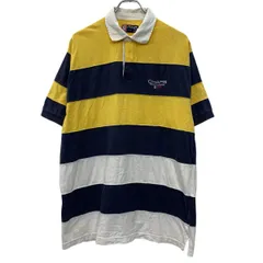 90s CHAPS RALPH LAUREN 半袖 ラガーシャツ L イエロー チャップス ラルフローレン ハーフボタン 90年代 刺繍ロゴ 夏物 a806-5322のサムネイル