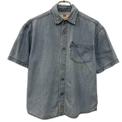 90s Levi's 半袖 デニムシャツ M 12-14 ブルー リーバイス ボタン 90年代 カジュアル コットン100% 胸ポケット デニム 夏物 a806-5327のサムネイル