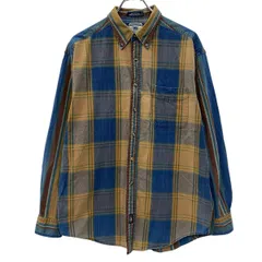 90s Lee 長袖 チェックシャツ M ブルー マルチカラー リー ボタンダウン 胸ポケット 90年代 チェック柄 カジュアル 春秋物 a806-5331のサムネイル