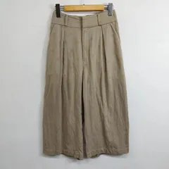 SUPER HAKKA スーパーハッカ ワイド キュロットパンツ ガウチョ スラックス タック クロップド 水玉 ドット 総柄 森ガール ベージュ系 S F97のサムネイル