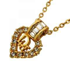 ディオール ネックレス トロッター ハートクリスタル ロゴ ライン 