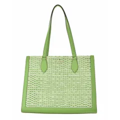 【KateSpade】24SS KF510 エリー ストロー ツイード ラージ トートトートバッグ