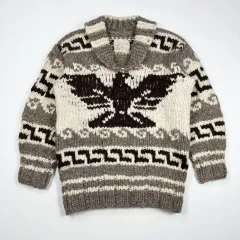 (M) オリジナル カナダ ハンドメイド サンダーバード ヘビー ウール カウチン ニットのサムネイル