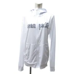 オーシャンパシフィック OCEAN PACIFIC パーカー ジップアップ ハイネック 総柄裏地 ロゴプリント 白 ホワイト L /HWのサムネイル