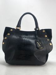 ニ*ケ様 FURLA ハンドバッグ 本革 クロコ型押し 2way ショルダー ト 