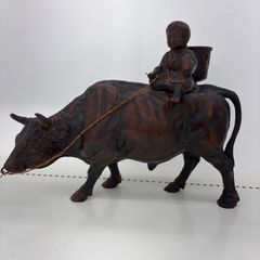 牛 ウシ うし 置物 インテリア オブジェ アンティーク レトロ 重量約17 