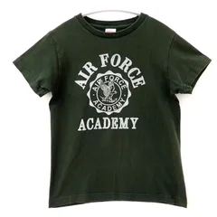 古着　レディース半袖Tシャツ　ユニセックス　Healthknit ヘルスニット　XSサイズ　グリーン系　カーキー　AIR FORCE ACADEMY MOUNT GREENWOOD バックプリントのサムネイル