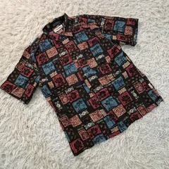 U.P renoma ユーピーレノマ アロハシャツ  ハワイアンシャツ 半袖シャツ 夏 清涼 総柄 開襟 トップス レーヨン コットン混 M メンズのサムネイル