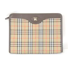 良品『USED』 バーバリー ノバチェック クラッチバッグ キャンバス/レザー  ベージュのサムネイル