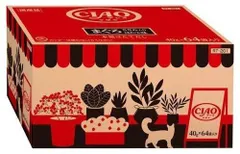 訳あり CIAO パウチ まぐろ ささみ入りほたて味 猫用(40g×64袋入) ケース販売 1ケース(箱つぶれ、シール跡あり)【北海道/沖縄/離島発送不可】のサムネイル
