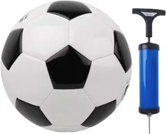 Aurenne サッカーボール 4号 小学生 中学生 高校生 練習用 空気入れ付き 検定球サイズ 大人 (白黒,  4号)のサムネイル