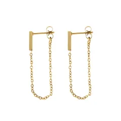 【ゴールド×ピアス】[Cream dot. クリームドット公式] ピアス レディース 金属アレルギー対応 つけっぱなし ステンレス バックキャッチ メタルバー チェーン ライン  のサムネイル